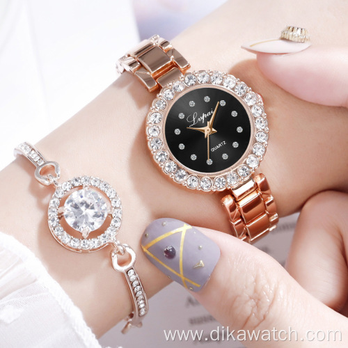 Luxury Women's Fashion Quartz Watches with Rhinestone Charm Dress Ladies Watch with Stainless Steel Casual Quartz Wristwatches